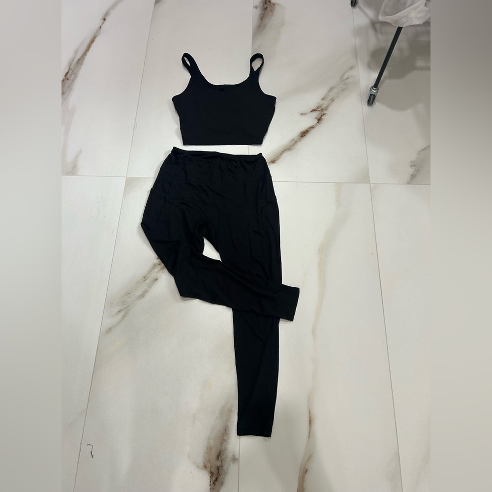 Pure Woven Bamboo active leggings size S black
